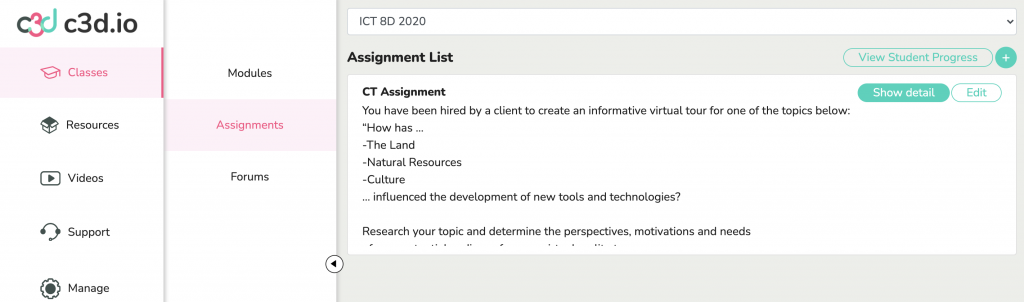 C3D Teacher Dashboard