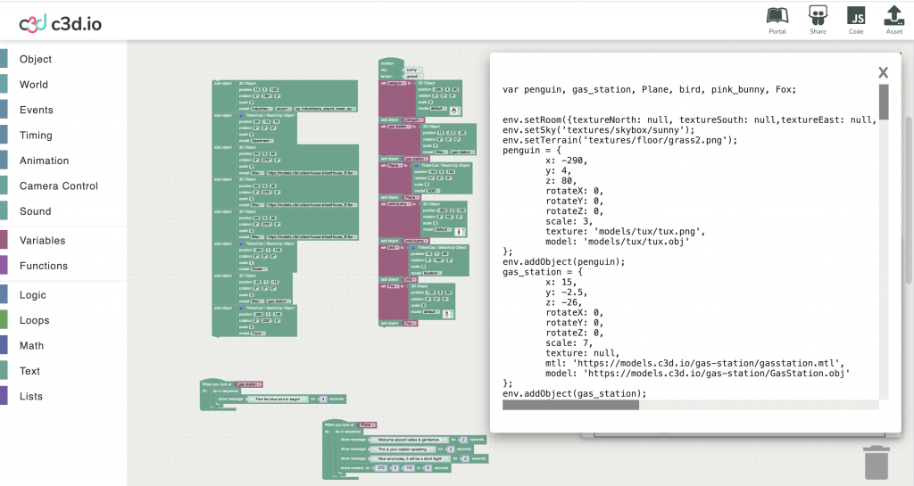 C3D Visual & Text Based Coding